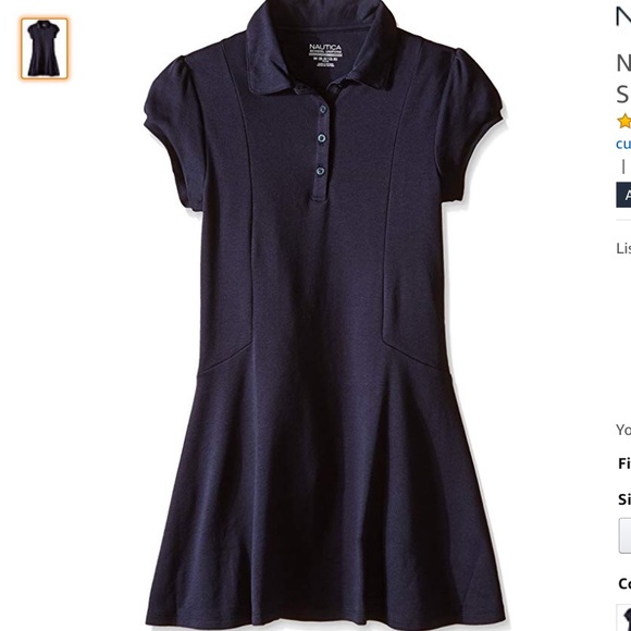 Nautica Girls Short Sleeve Polo Shirt
